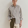 Camisa slim fit em liocel e linho