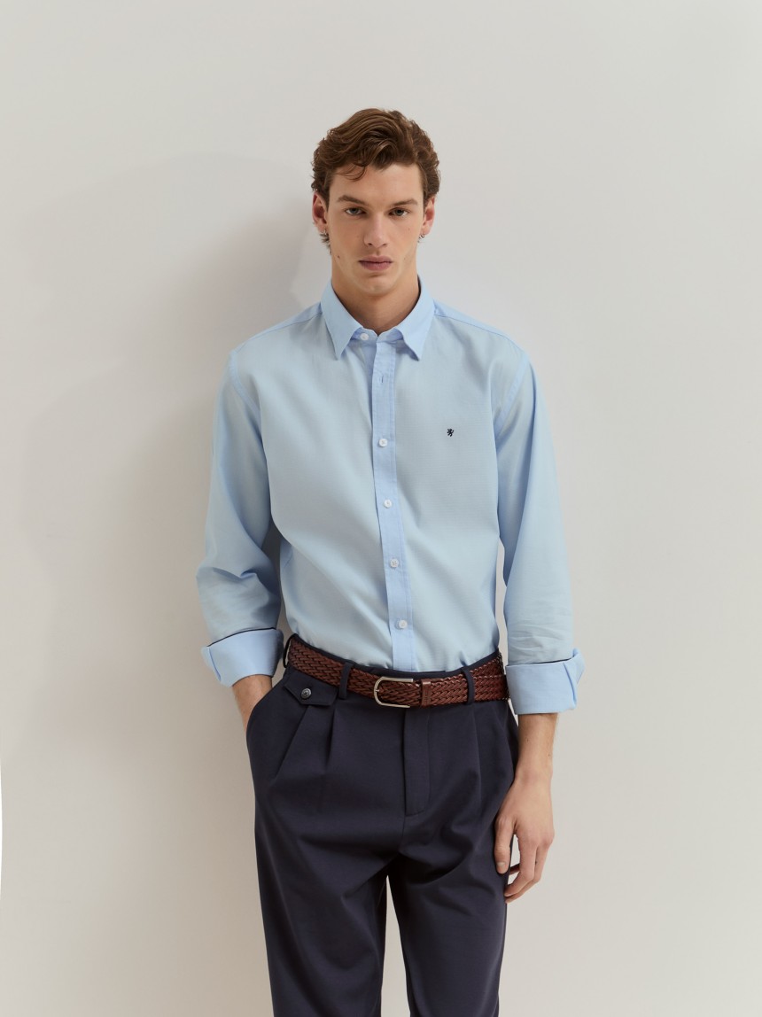Camisa slim fit de algod�o