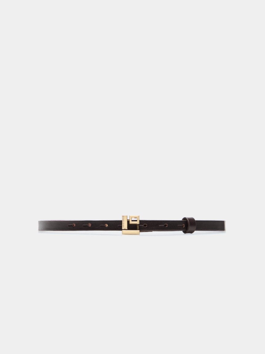 Thin leather belt