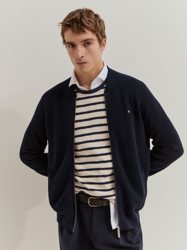 Knit bomber jacket