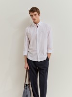Camisa de algod�n a rayas de corte regular