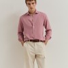 Camisa slim fit em liocel e linho