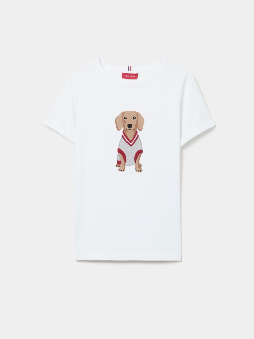 Cotton T-shirt with dog