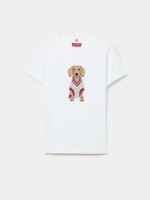 Cotton T-shirt with dog