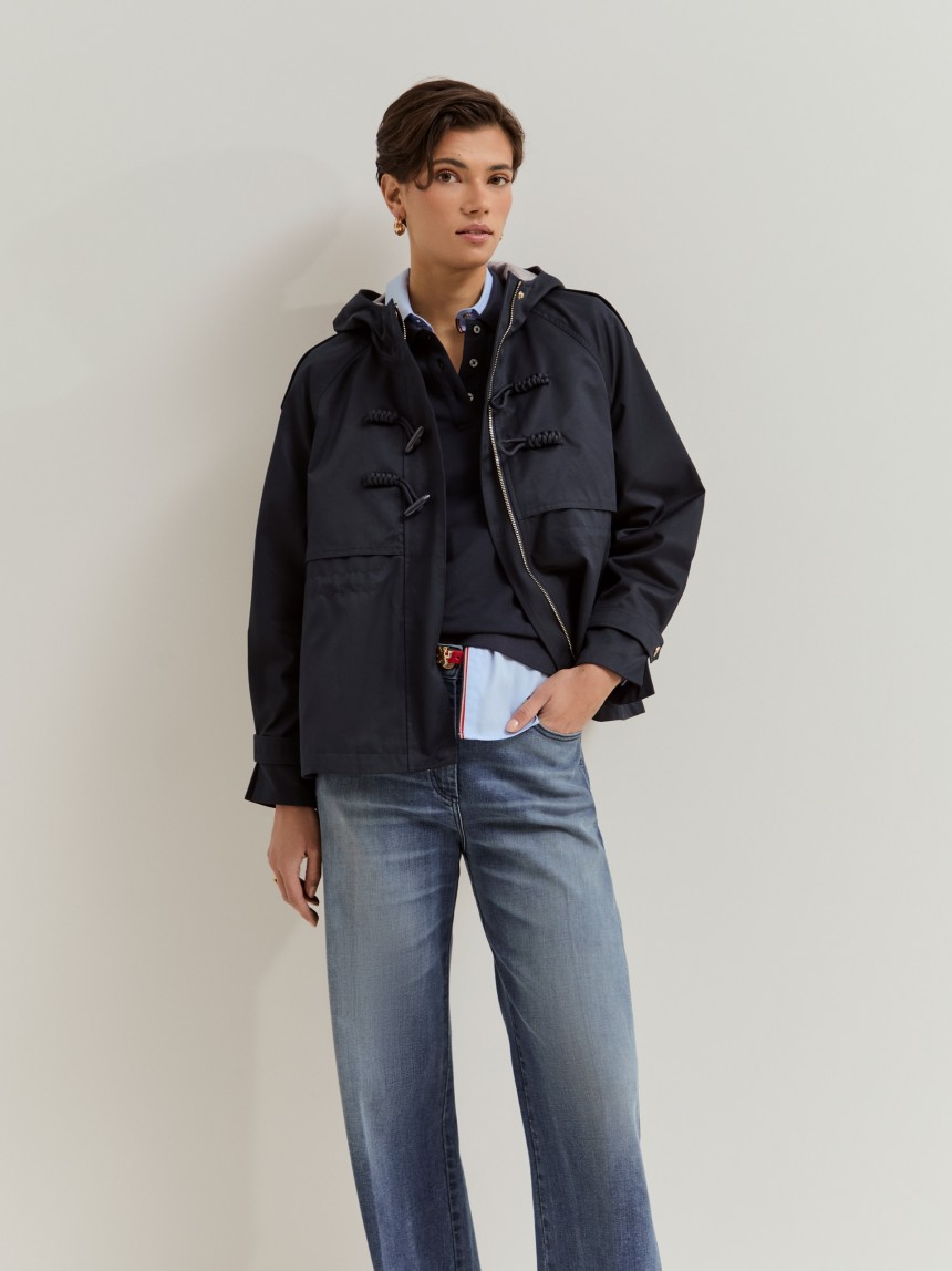 Parka curta com capuz