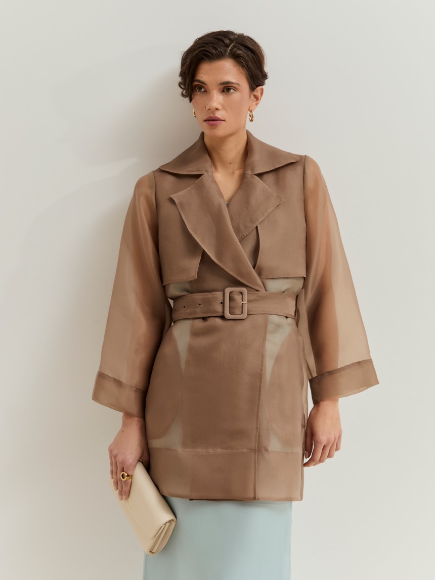 Gabardine com transpar�ncia