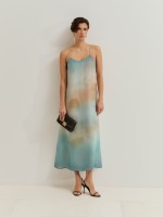 Vestido estampado em liocel