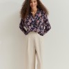 Blouse with floral pattern
