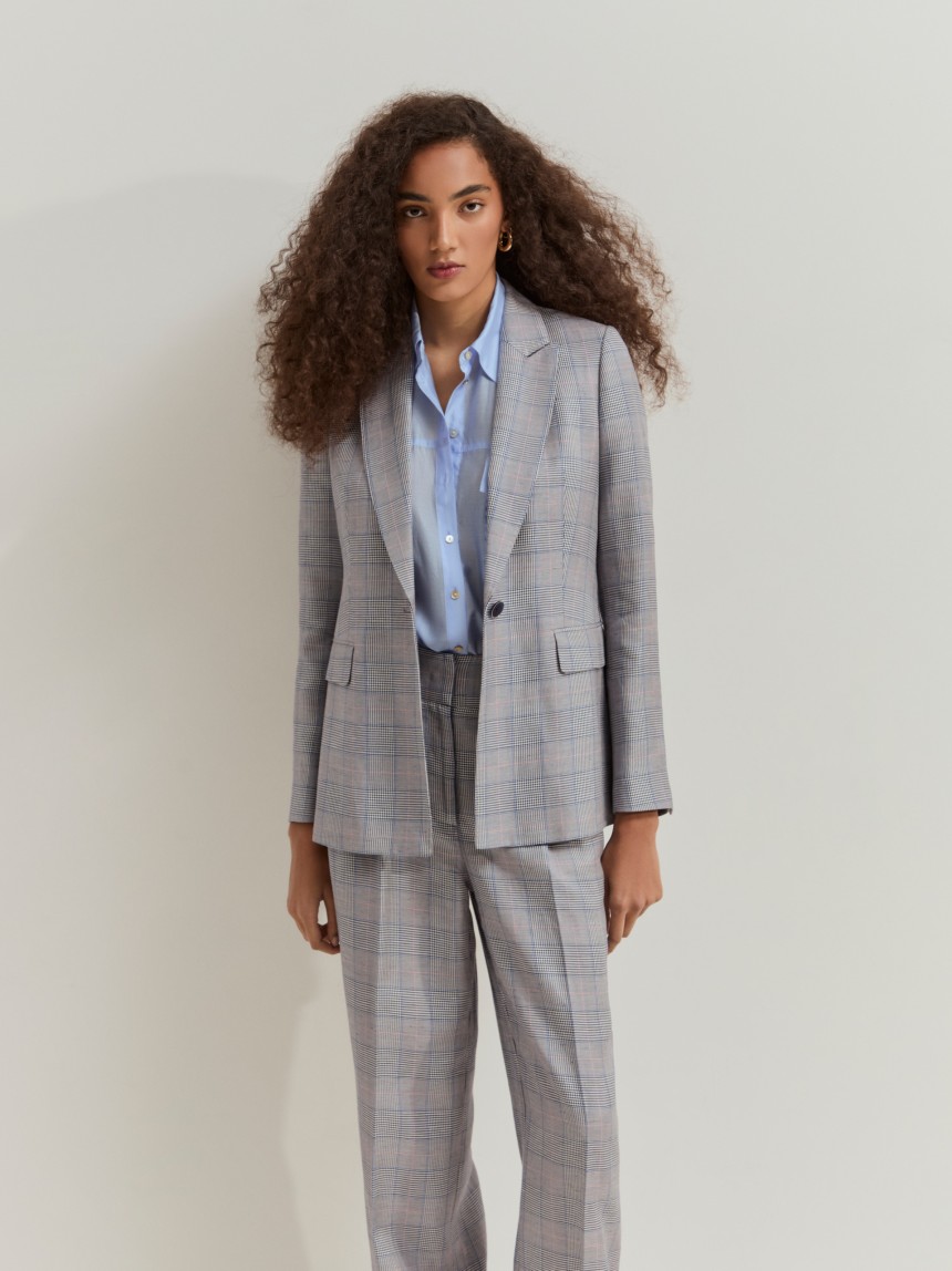 Check-pattern blazer
