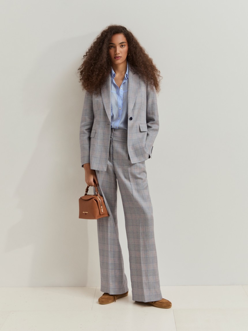 Checkered chino trousers