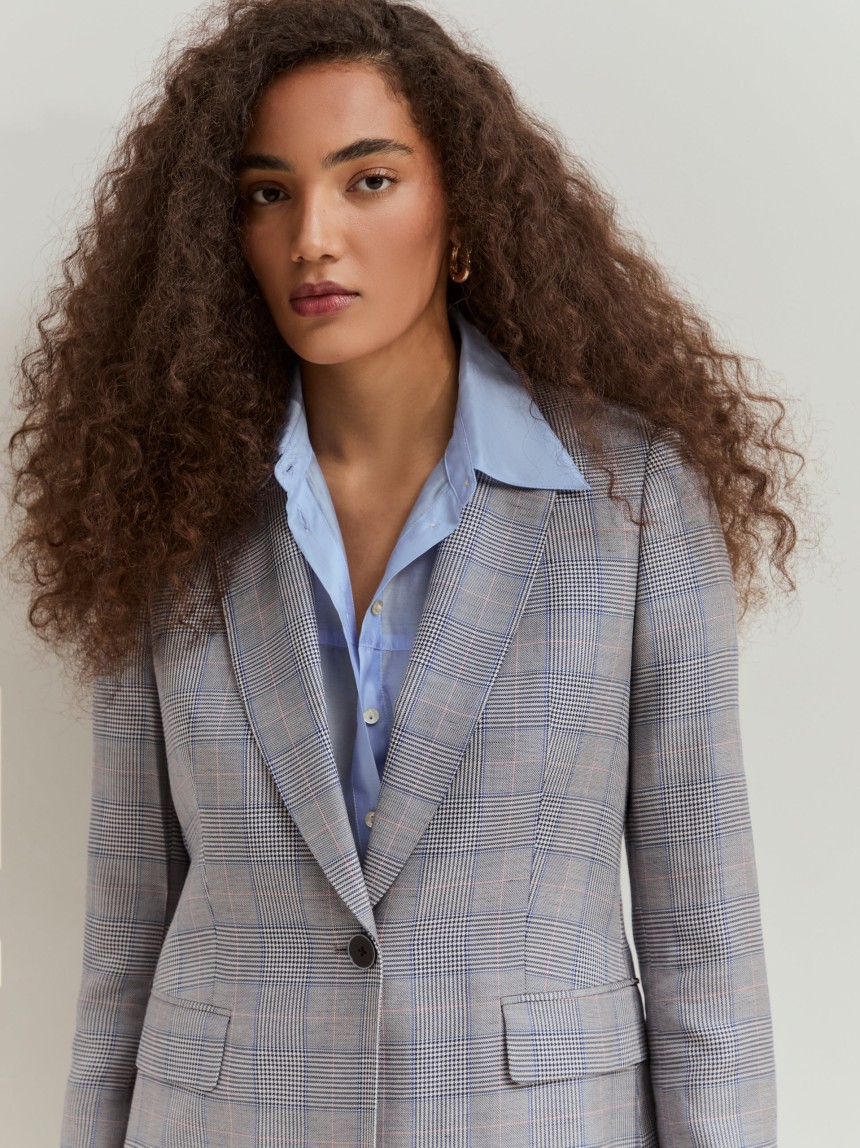 Check-pattern blazer