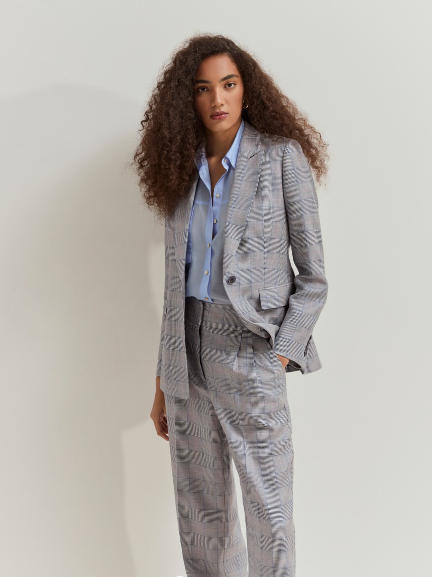 Checkered chino trousers