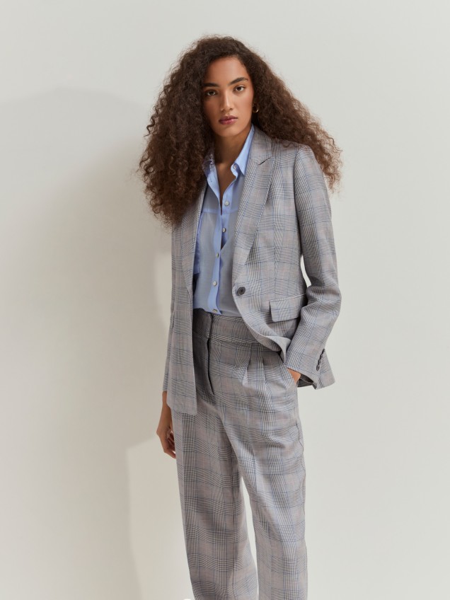 Checkered chino trousers