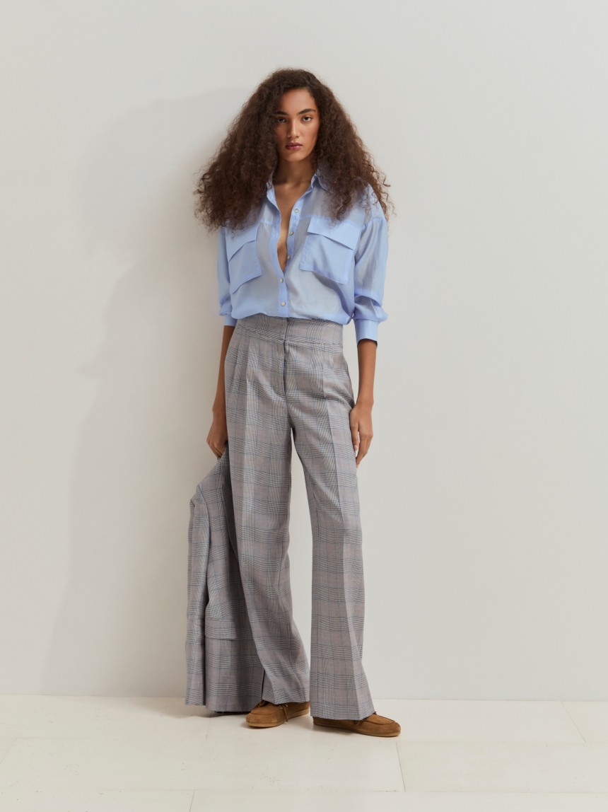 Checkered chino trousers