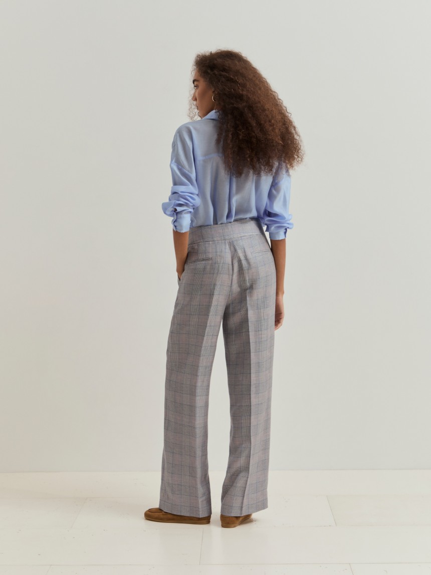 Checkered chino trousers