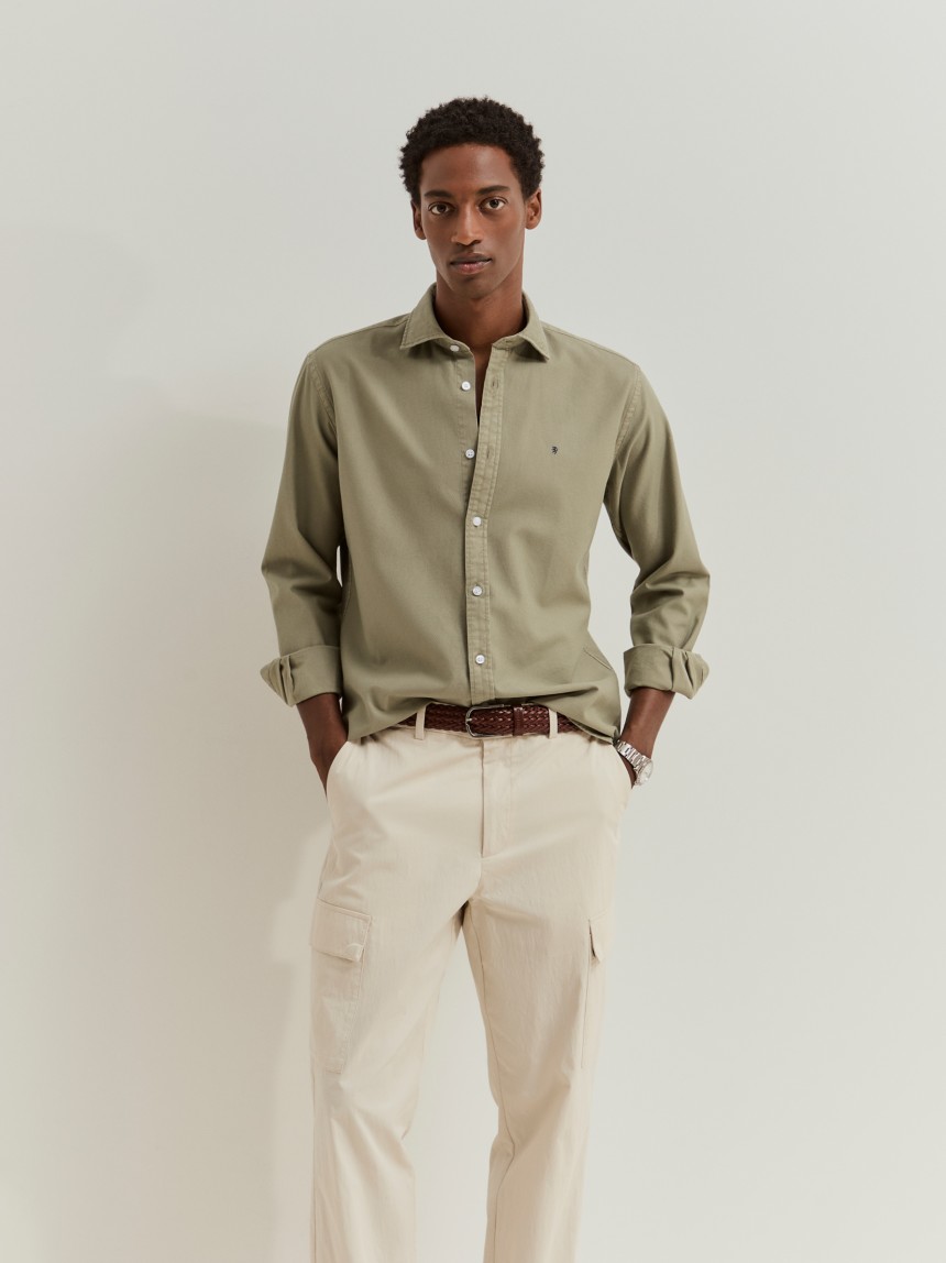 Camisa slim fit de algod�o