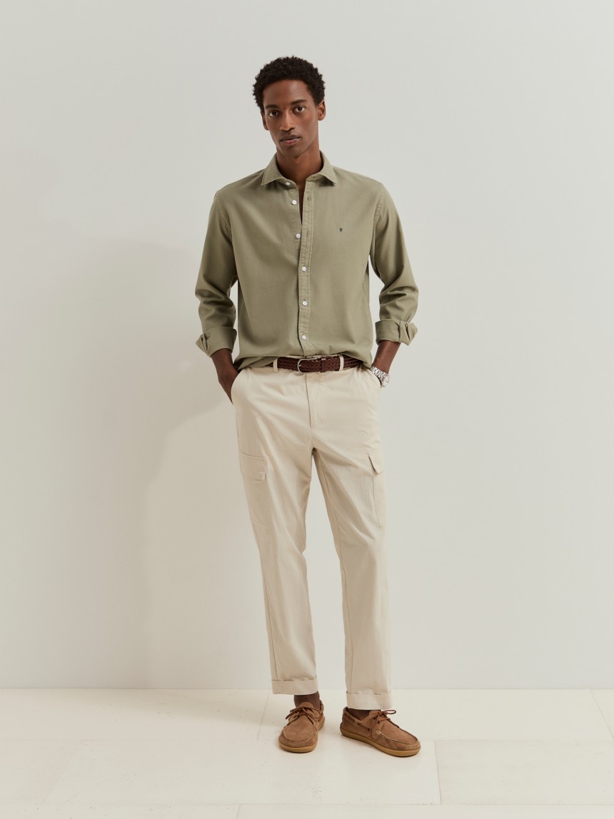Camisa slim fit de algod�o
