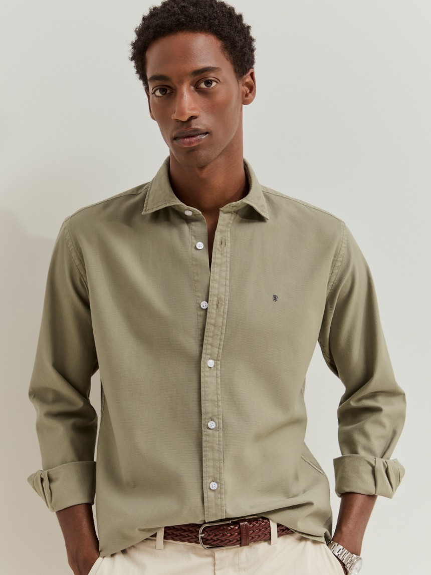 Camisa slim fit de algod�o