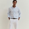 Camisa regular fit em algod�o �s riscas