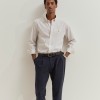 Camisa regular fit em algod�o �s riscas