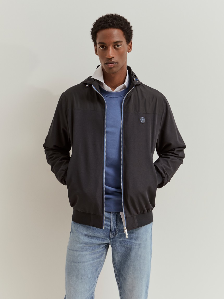 Jacket with removable hood