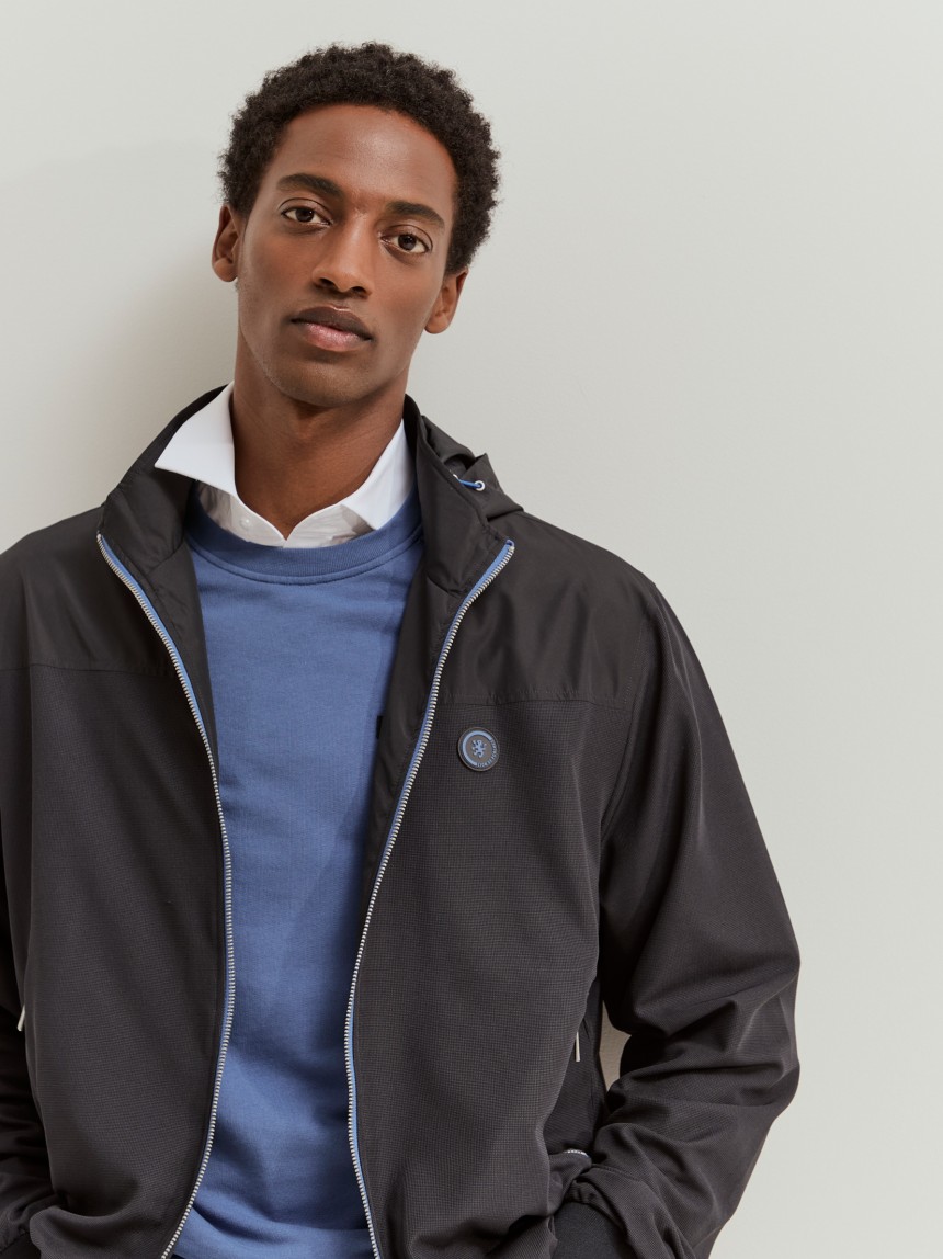 Jacket with removable hood