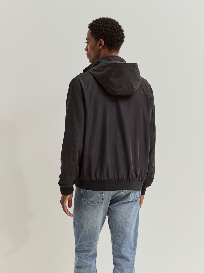 Jacket with removable hood