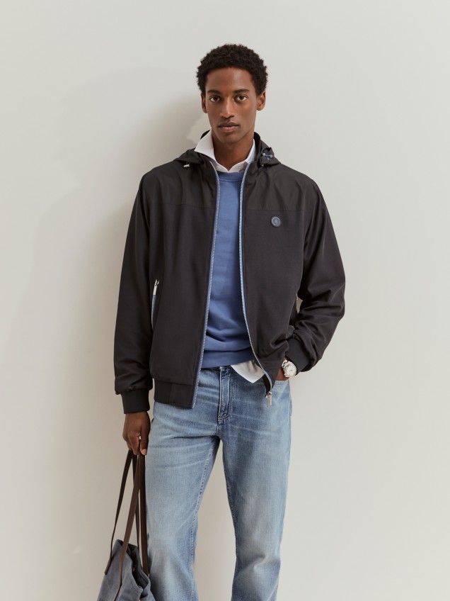 Jacket with removable hood