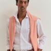 Camisa slim fit em algod�o �s riscas