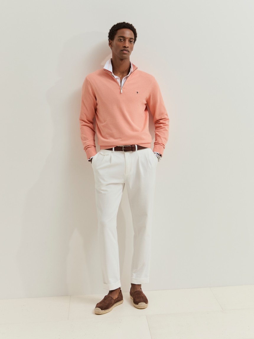 Camisola em malha de algod�o