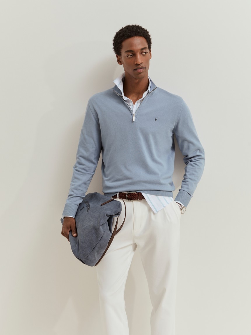 Camisola em malha de algod�o