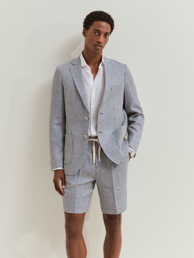 Blazer slim fit em linho