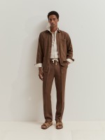 Cal�as chino regular fit em linho