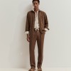 Cal�as chino regular fit em linho