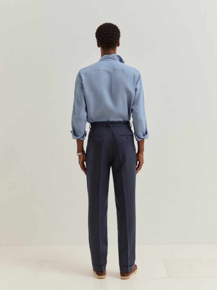 Cal�as chino regular fit em linho