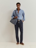 Cal�as chino regular fit em linho