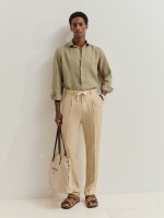 Cal�as chino regular fit em linho