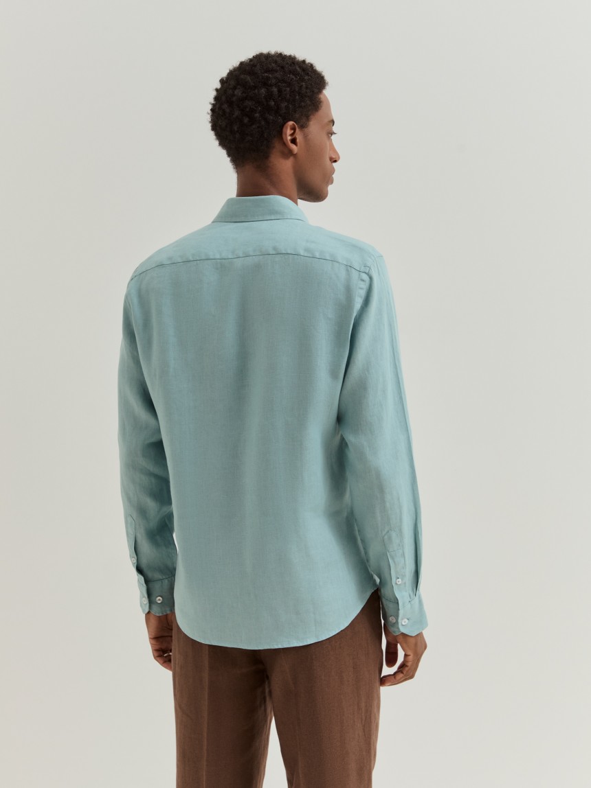 Camisa slim fit em linho