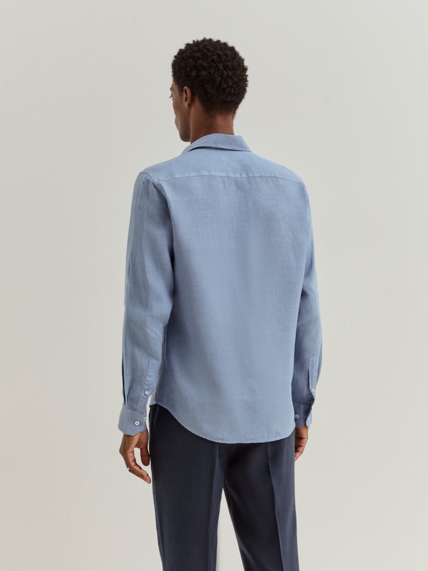 Camisa slim fit em linho