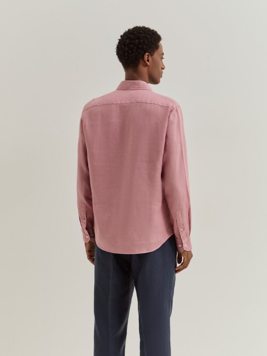 Camisa slim fit em linho