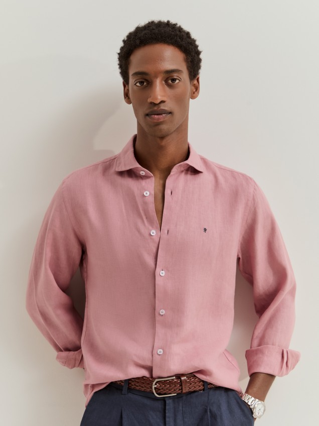 Camisa slim fit em linho