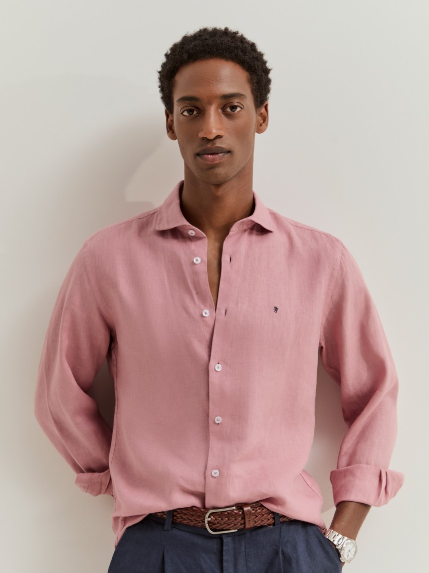 Camisa slim fit em linho