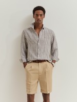 Camisa slim fit em linho