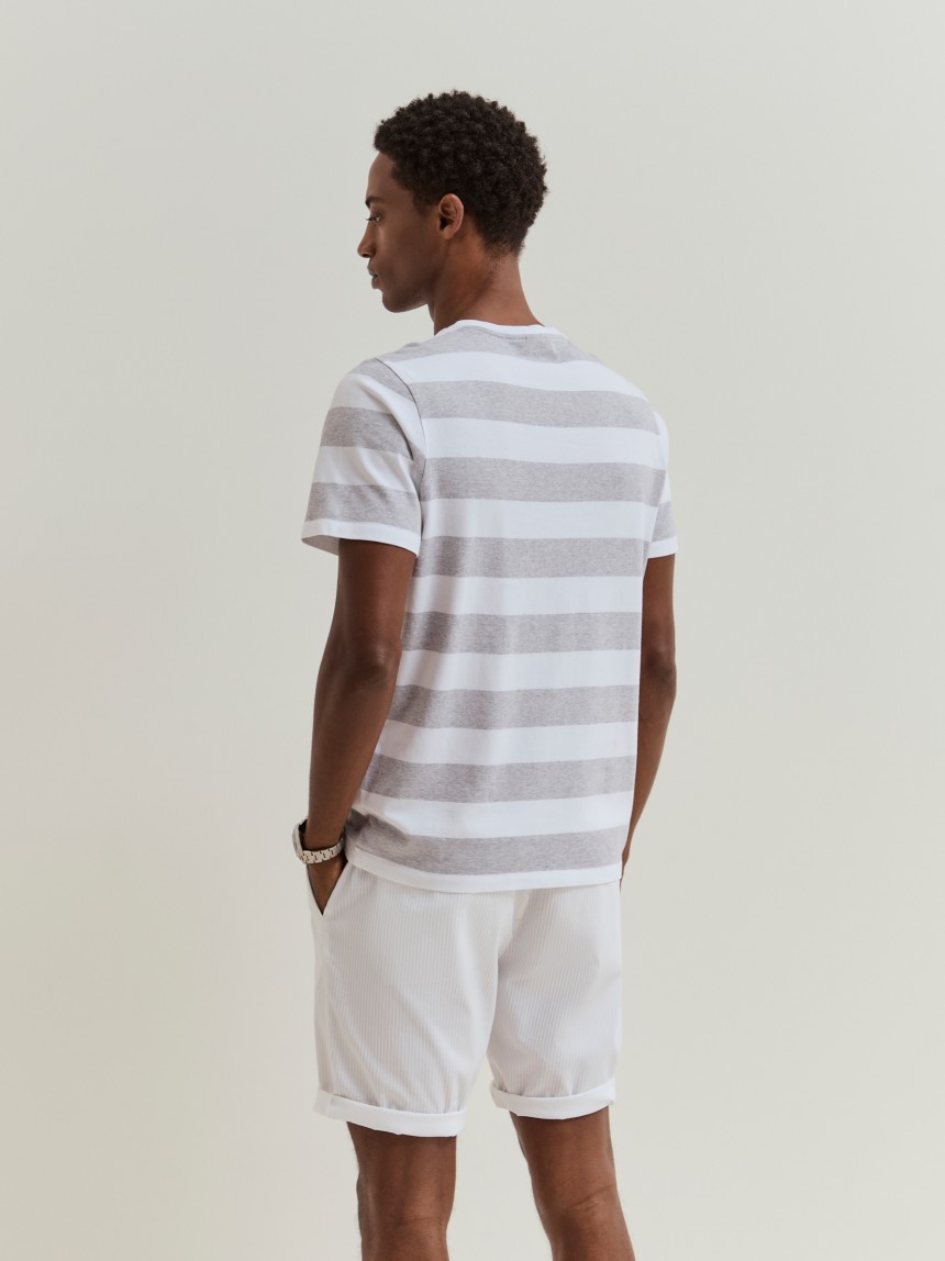 T-shirt de algod�o �s riscas