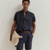Short-sleeved linen shirt