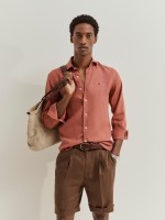 Camisa slim fit em linho