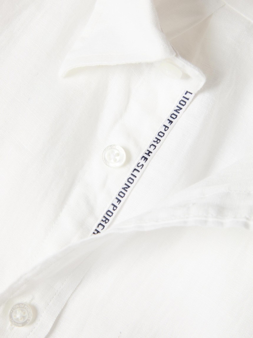 Short-sleeved linen shirt