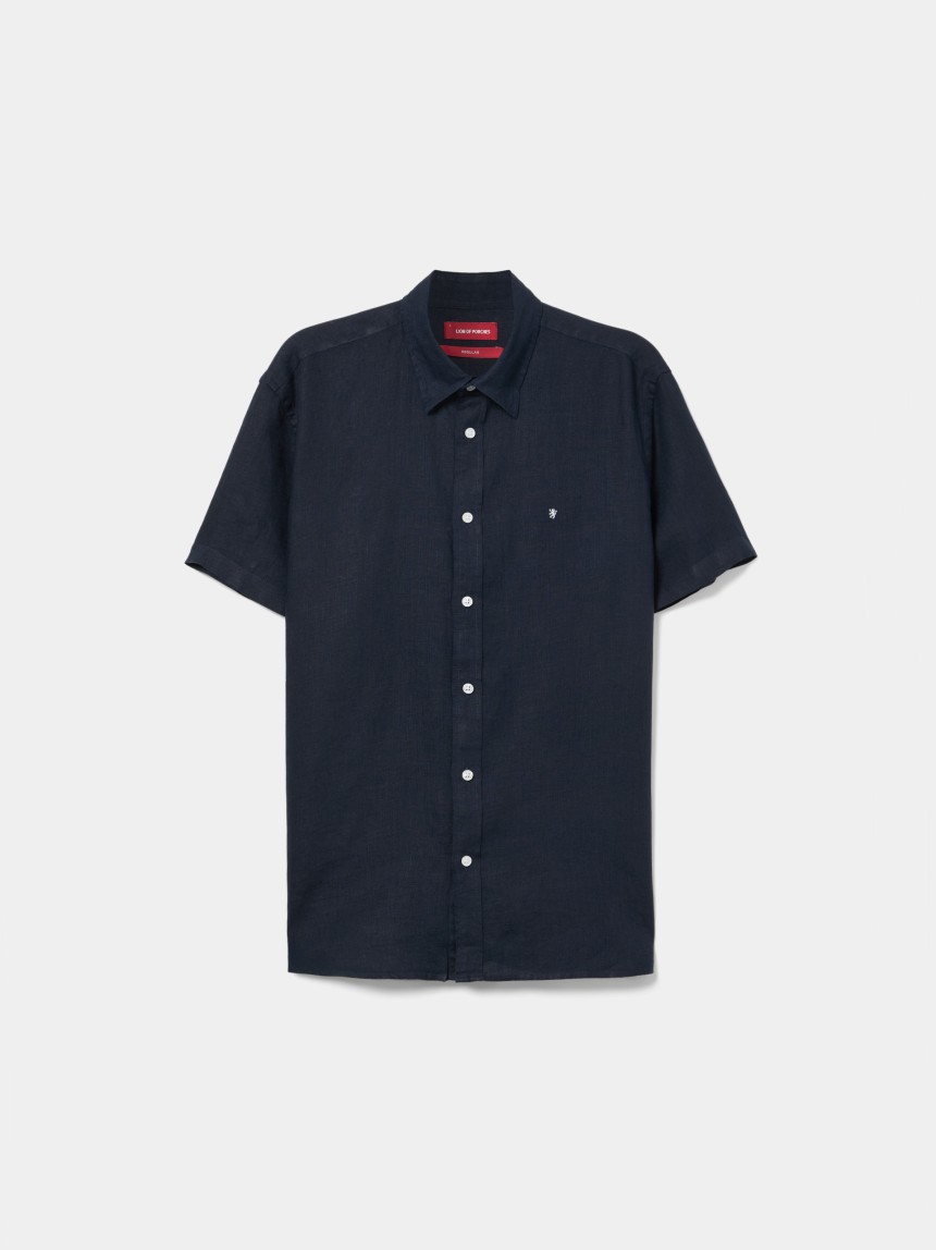 Short-sleeved linen shirt