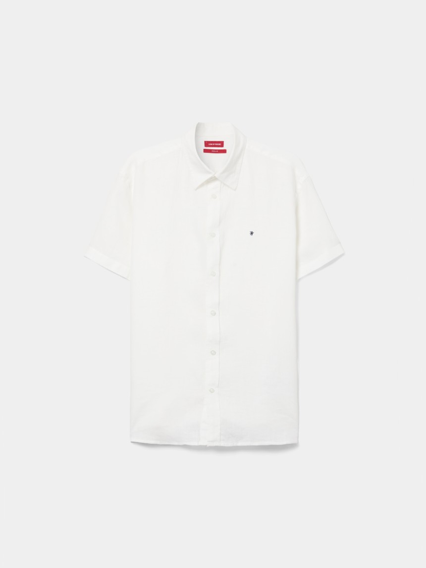 Short-sleeved linen shirt