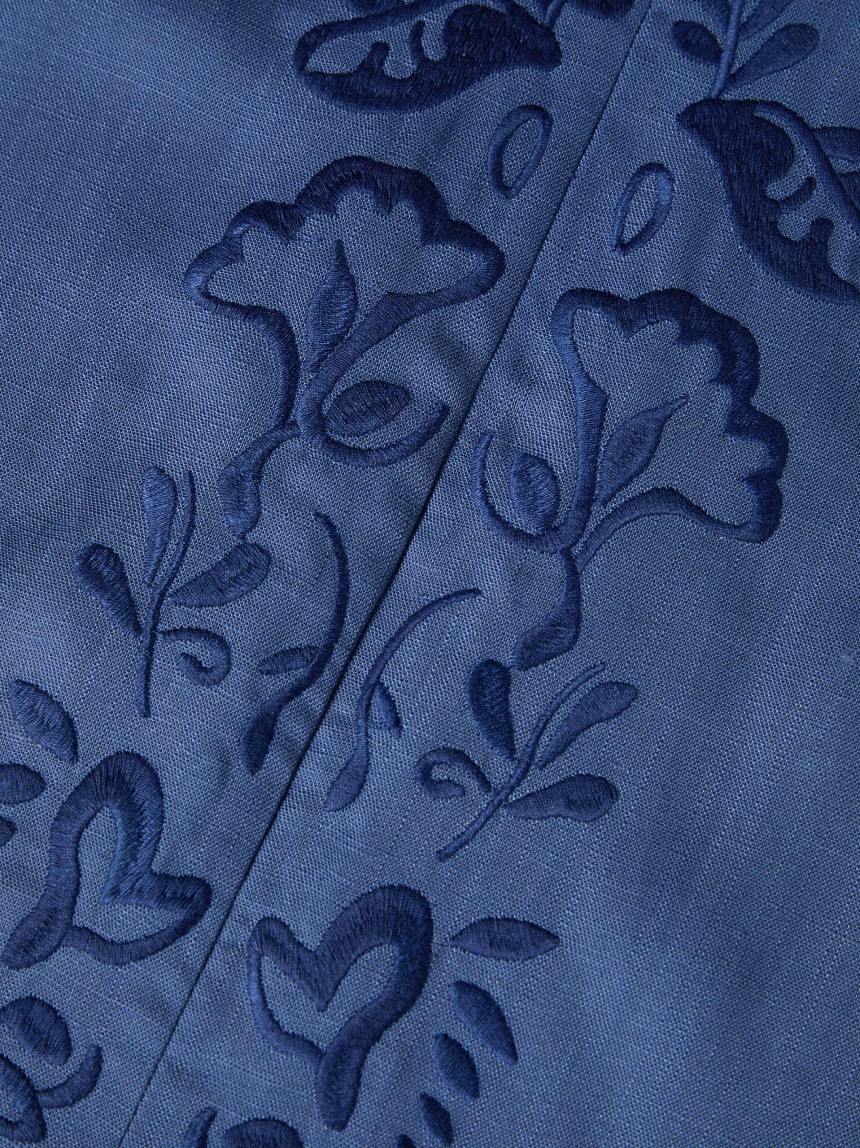 Vestido de al�as em liocel e linho